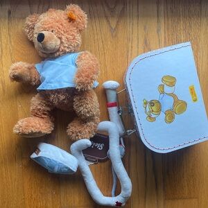Steiff Doctor Teddy Bear with Medical Case and accessories